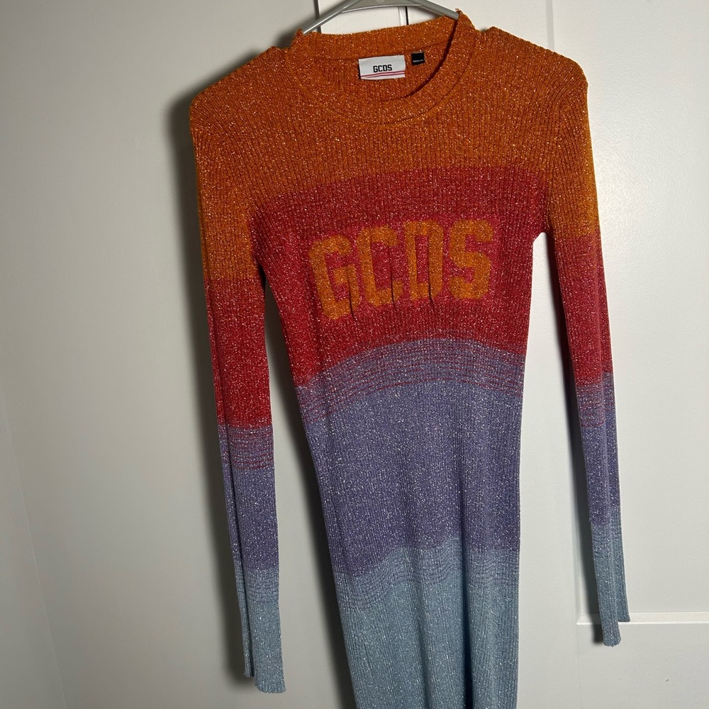 GCDS Sparkly Multicolor Knit Dress